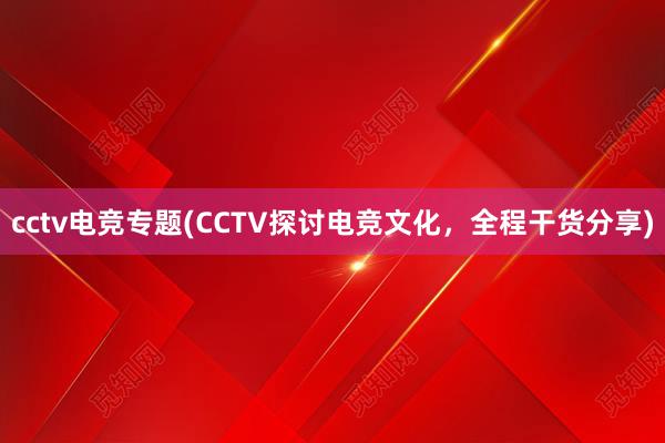 cctv电竞专题(CCTV探讨电竞文化，全程干货分享)