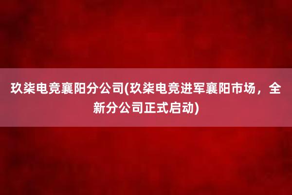 玖柒电竞襄阳分公司(玖柒电竞进军襄阳市场，全新分公司正式启动)