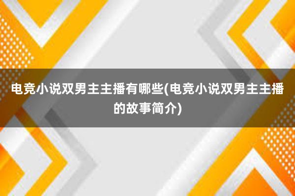 电竞小说双男主主播有哪些(电竞小说双男主主播的故事简介)