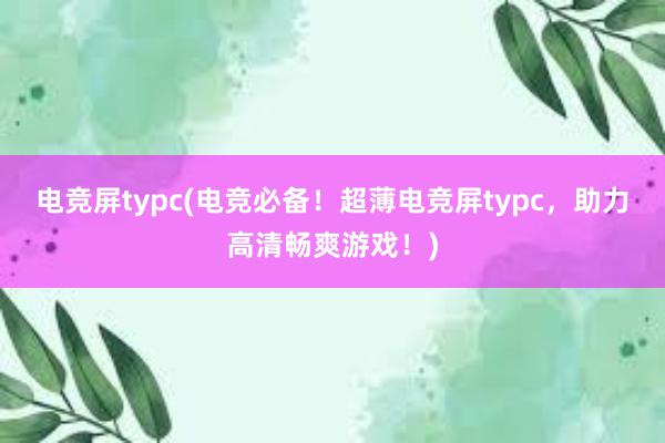 电竞屏typc(电竞必备！超薄电竞屏typc，助力高清畅爽游戏！)