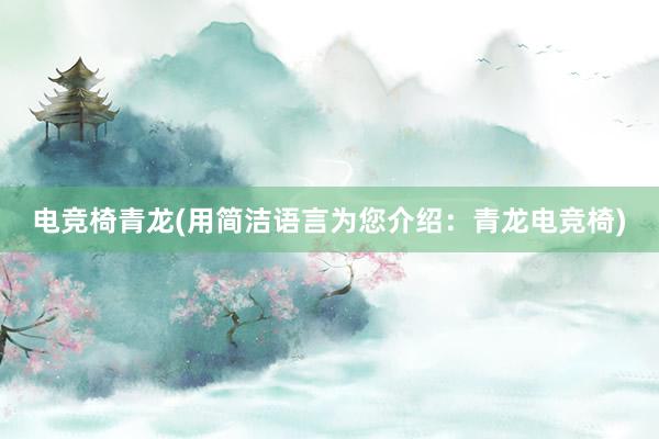 电竞椅青龙(用简洁语言为您介绍：青龙电竞椅)