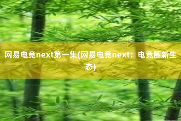 网易电竞next第一集(网易电竞next：电竞圈新生态)