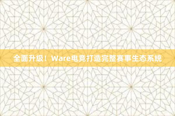 全面升级！Ware电竞打造完整赛事生态系统