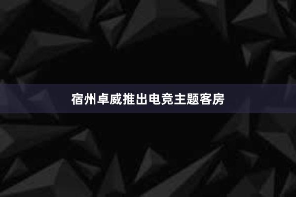 宿州卓威推出电竞主题客房