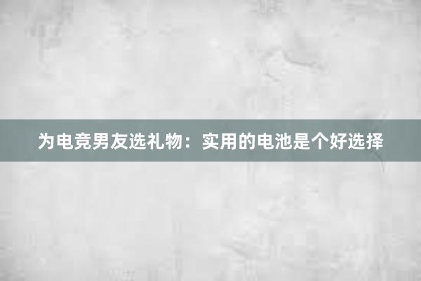 为电竞男友选礼物：实用的电池是个好选择