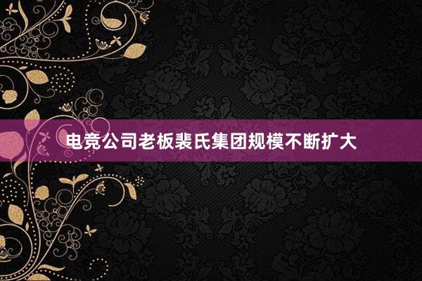 电竞公司老板裴氏集团规模不断扩大