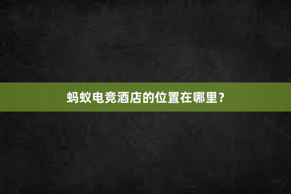 蚂蚁电竞酒店的位置在哪里？